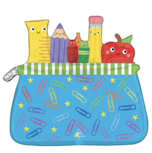 Balloon Foil Back To School Pencil Case